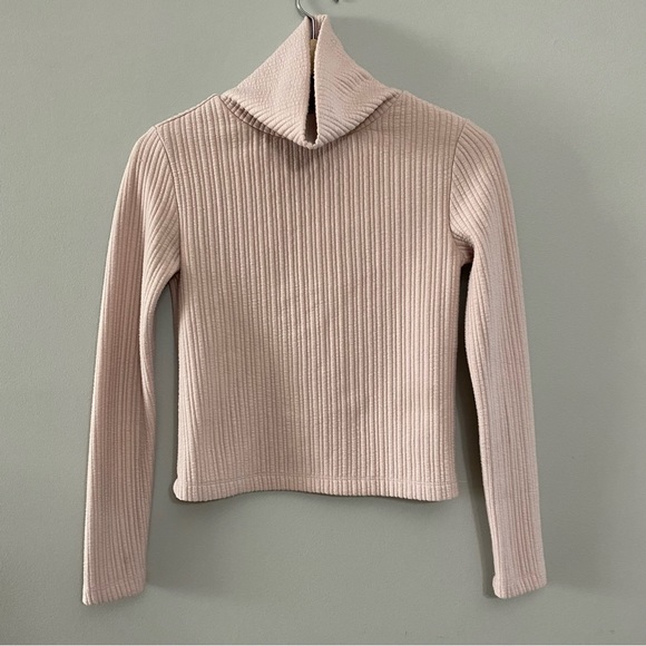 Babaton Aritzia Ribbed Cropped Turtleneck Top - Picture 1 of 16